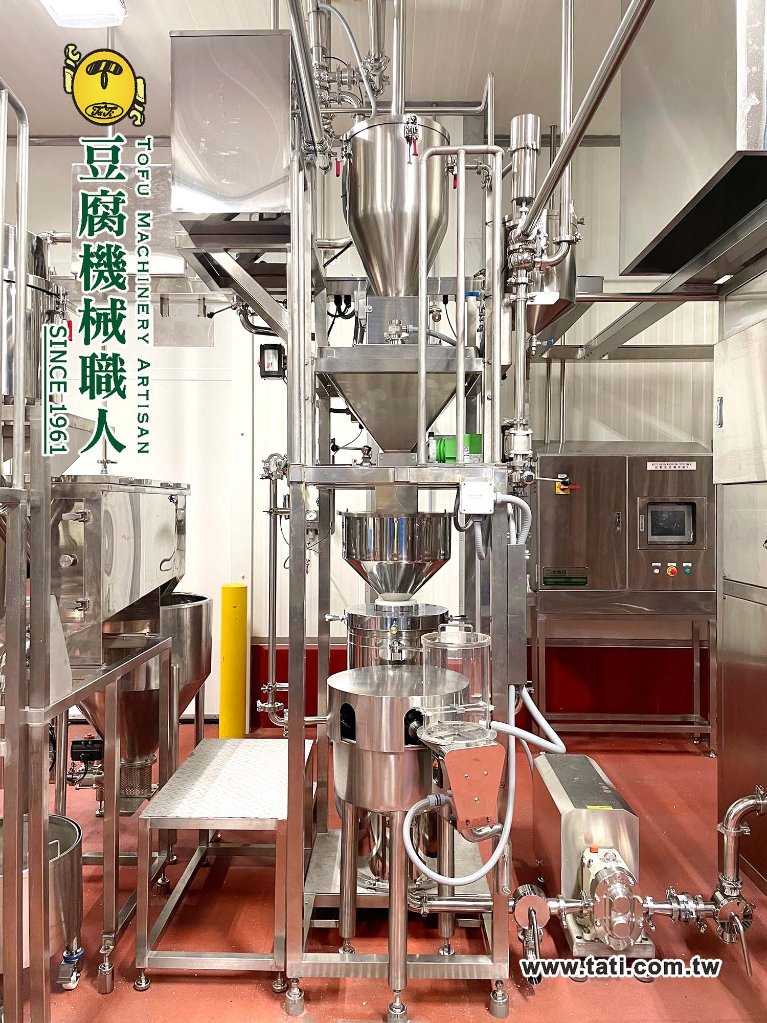 大地興SUS立式磨豆機,機身採SUS 304不鏽鋼拋光處理